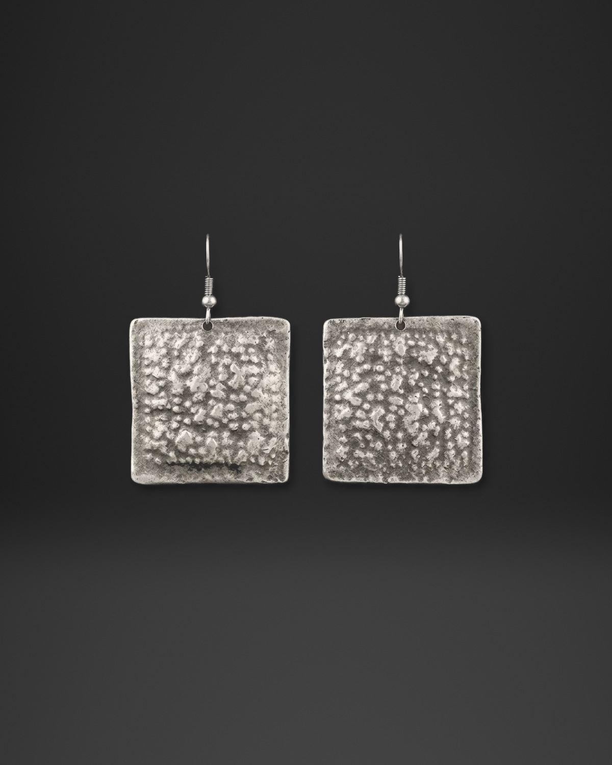 Speckled Square Plate Earrings