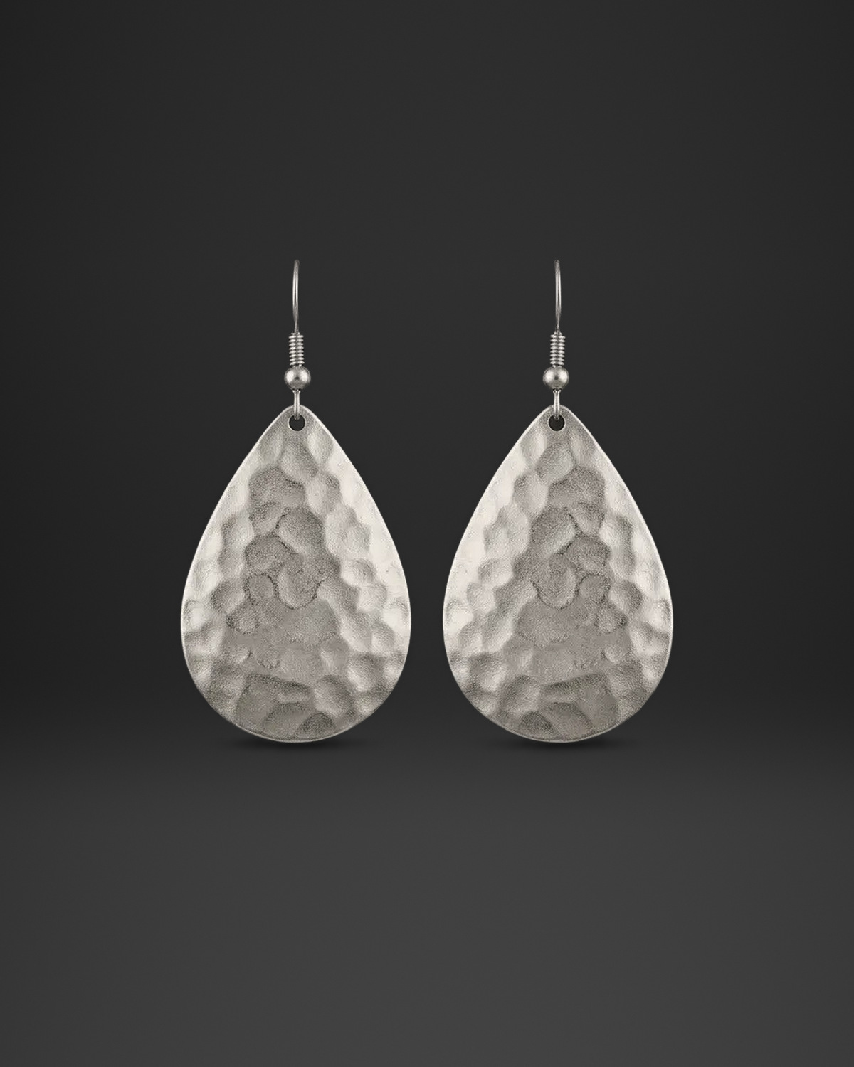 Hammered Teardrop Plate Earrings