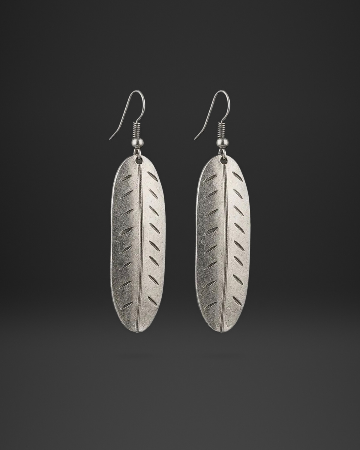 Stitched Feather Earrings