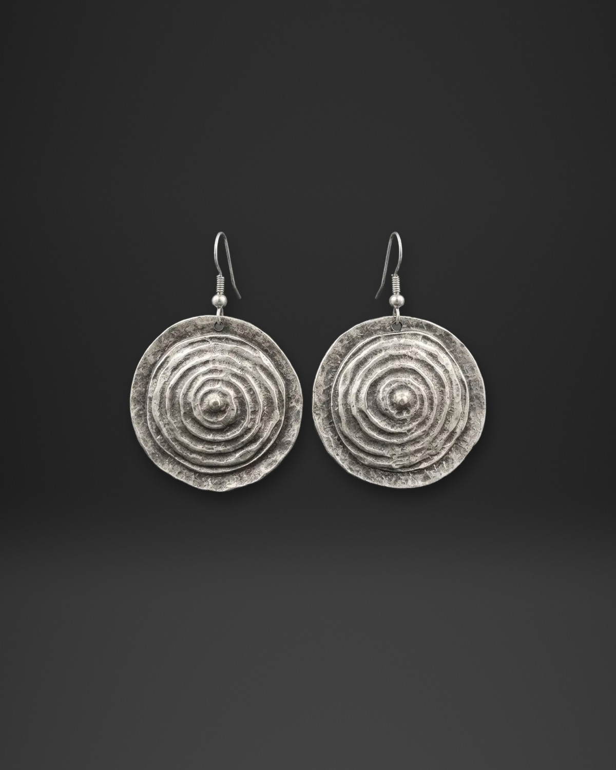 Raised Ripple Disc Earrings