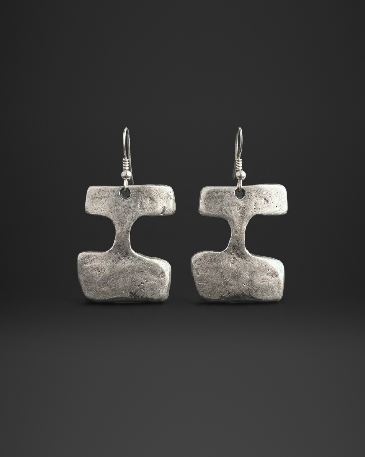Hammered I-Beam Earrings