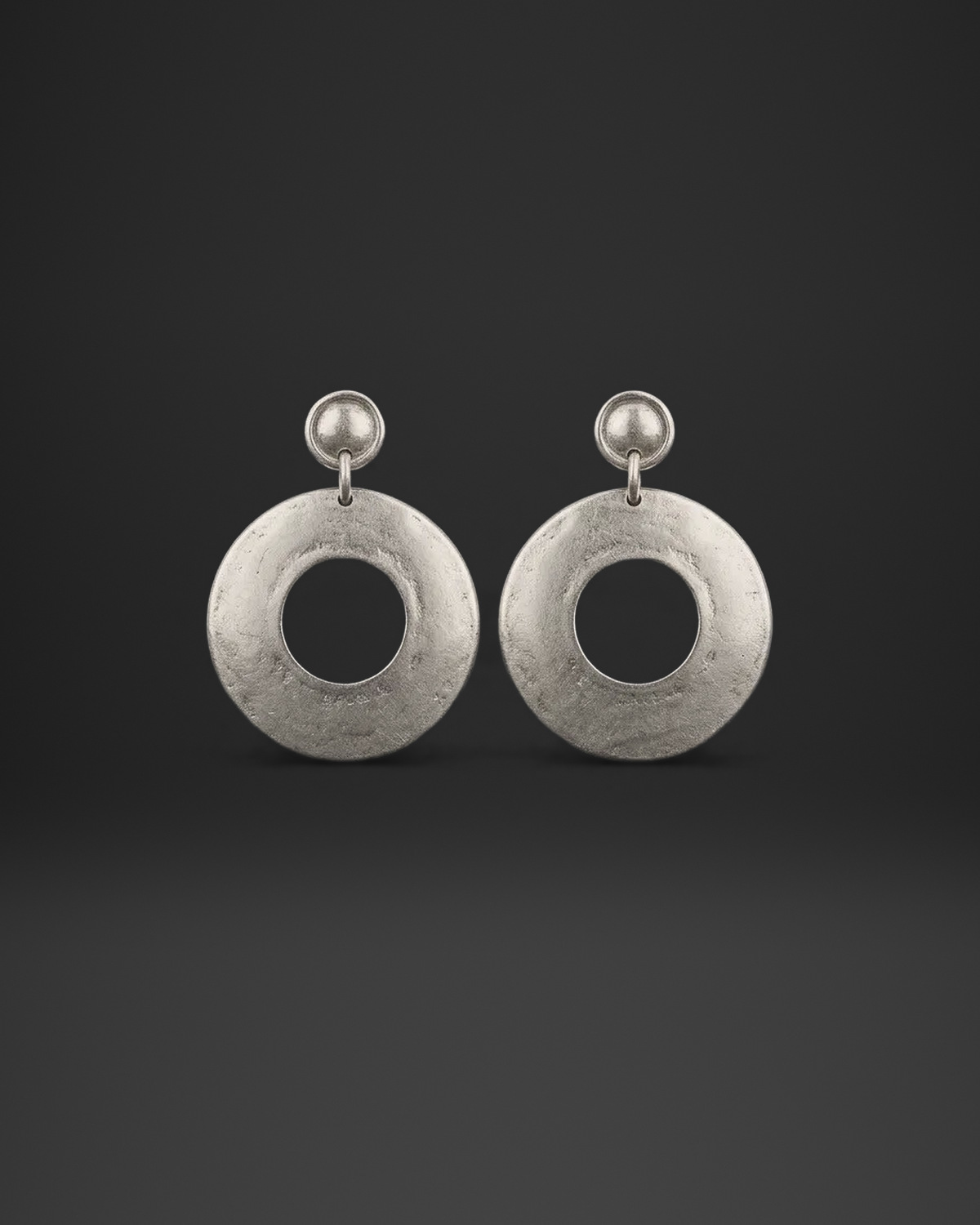 Dome Stud Donut Drop Earrings