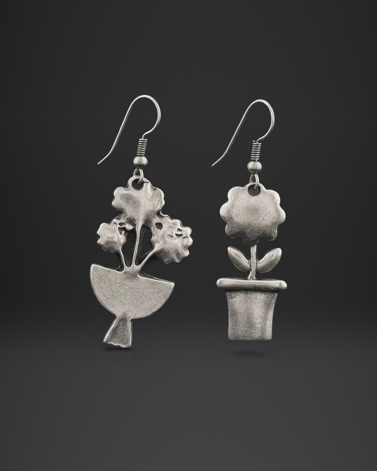 Flower Pot Mismatched Earrings