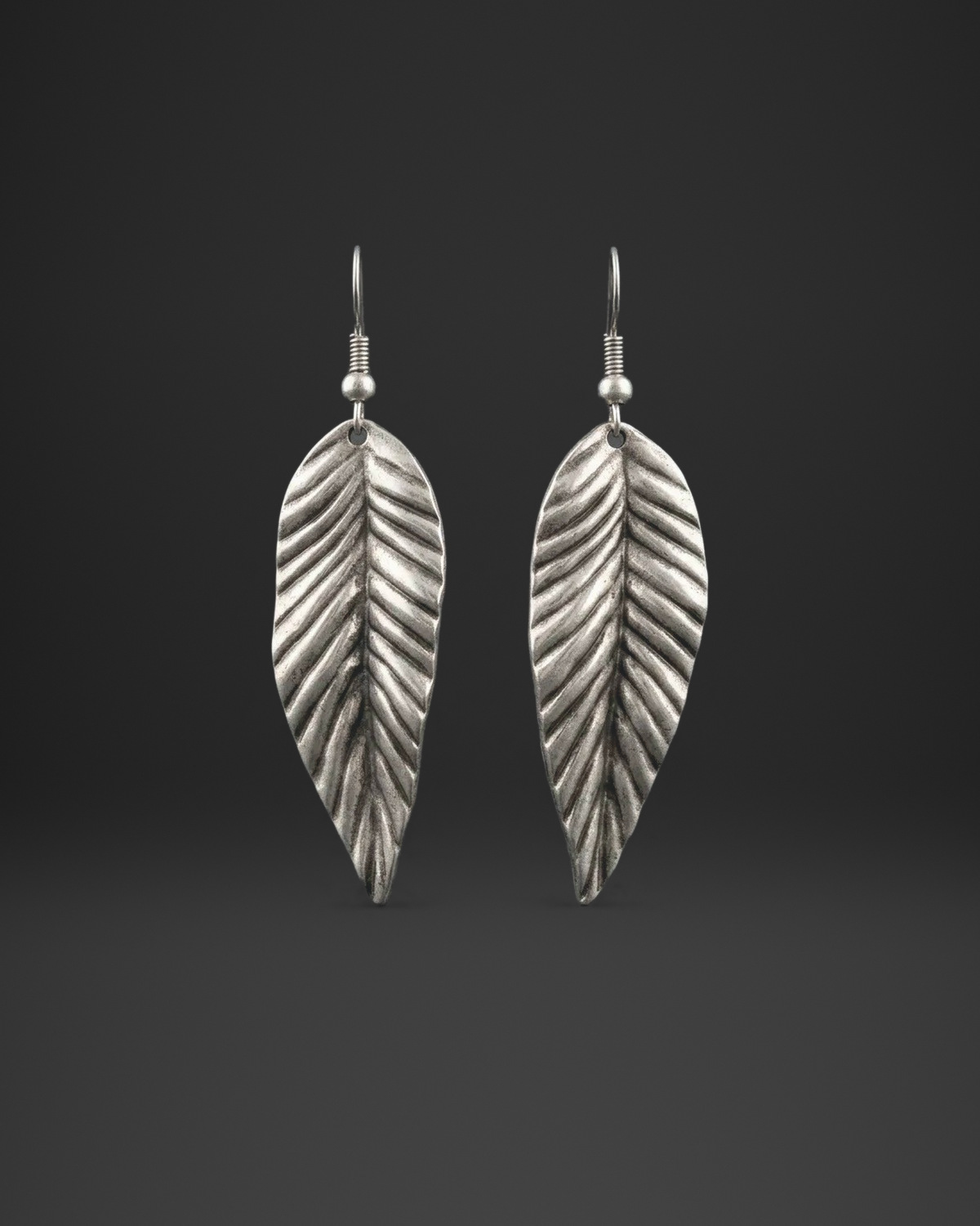 Ribbed Willow Leaf Earrings