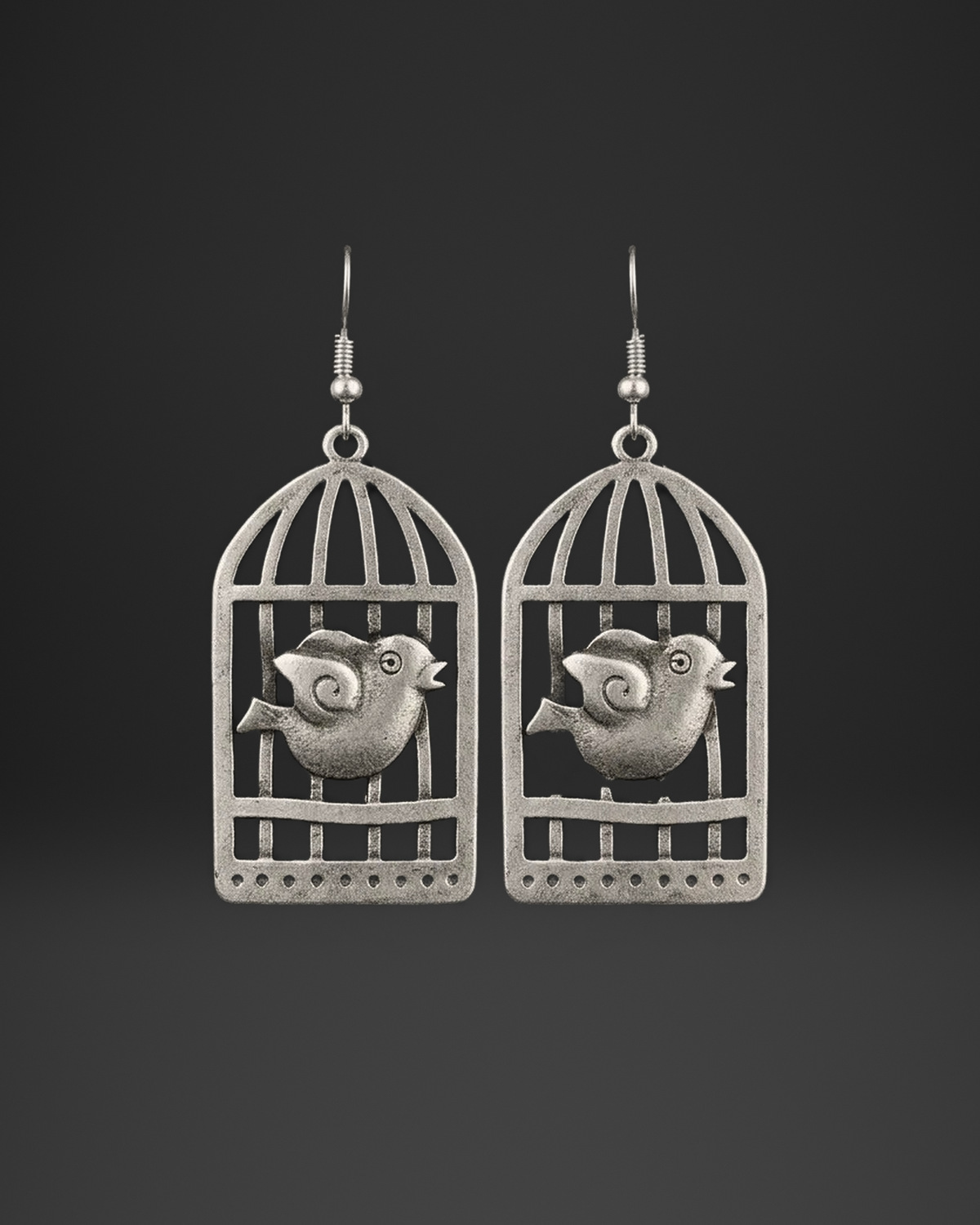 Bird in Cage Earrings