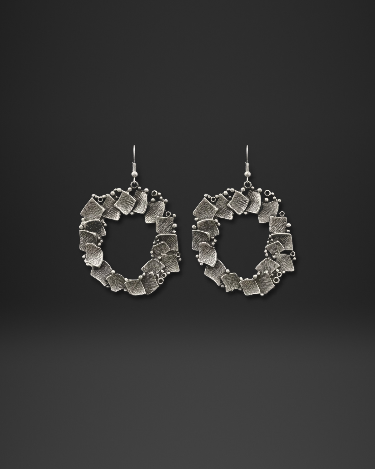 Folded Tile Wreath Earrings