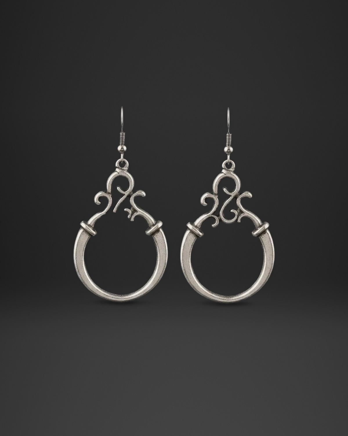 Scroll Crown Hoop Earrings