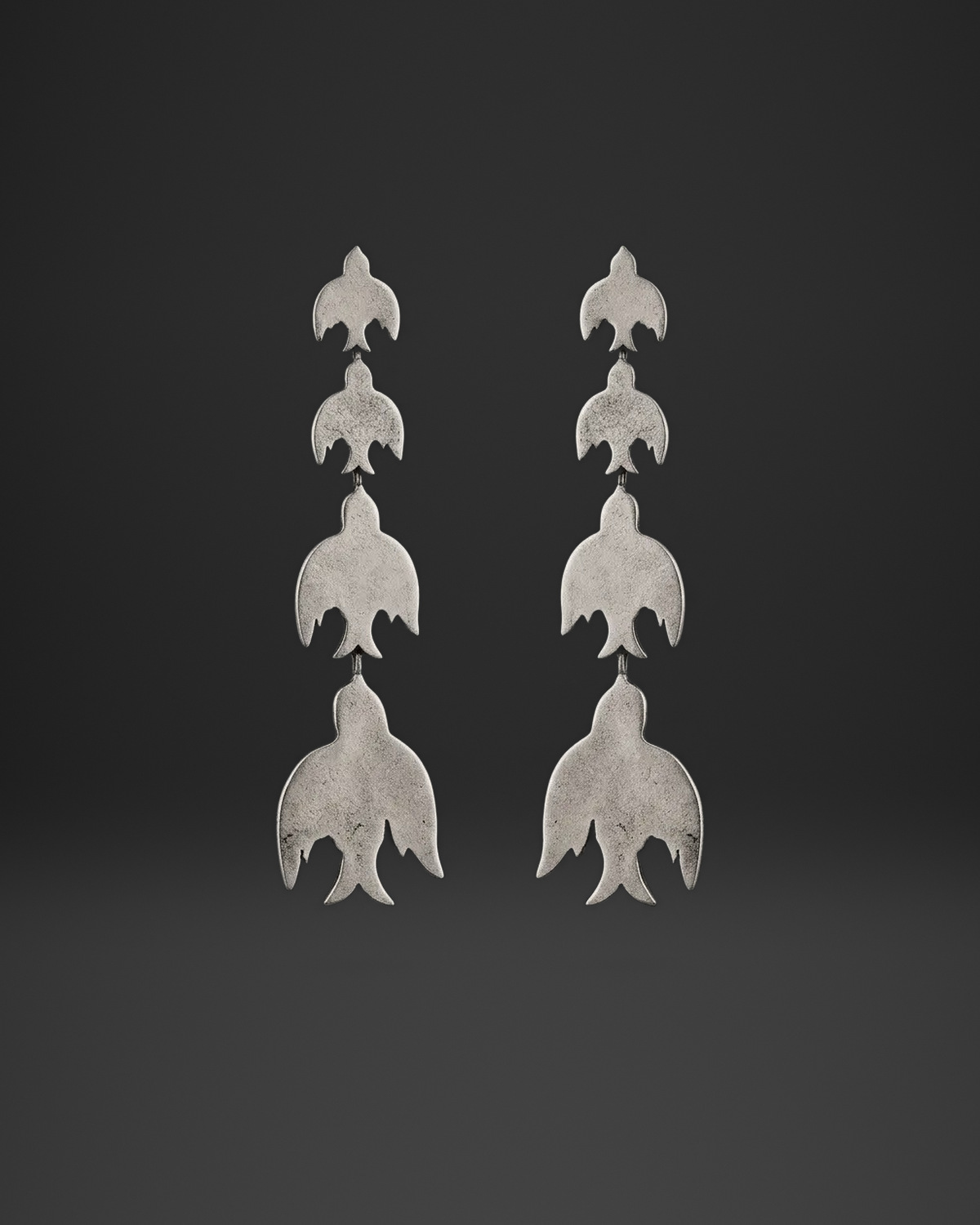 Flying Bird Cascade Stud Earrings