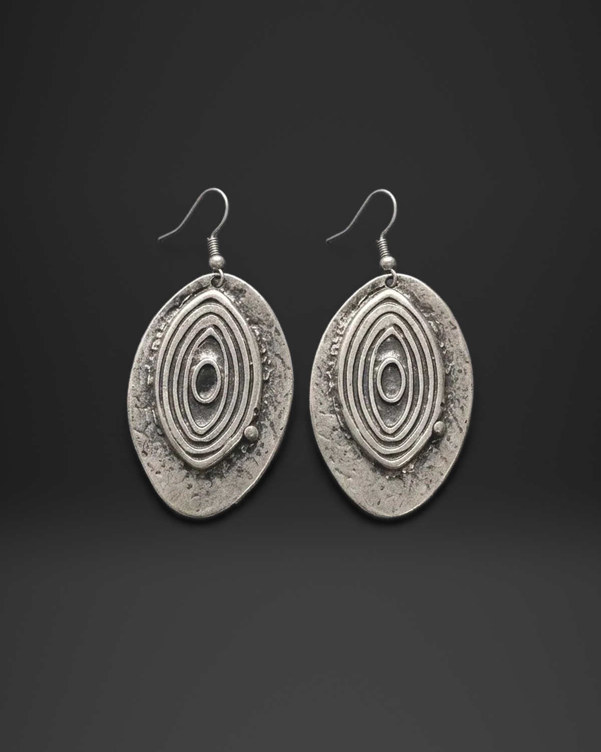 Concentric Eye Marquise Earrings