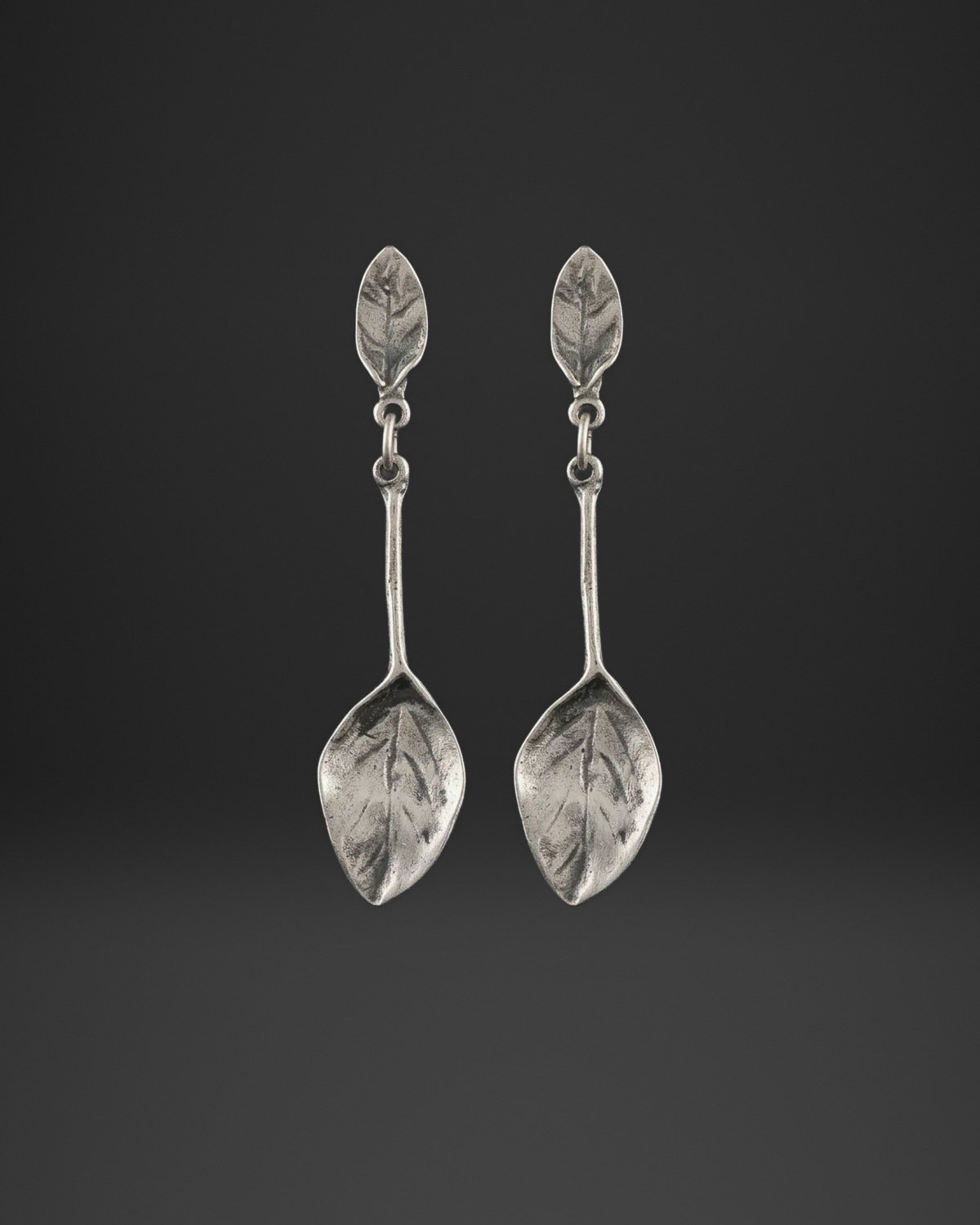 Leaf Stud Spoon Leaf Drop Earrings