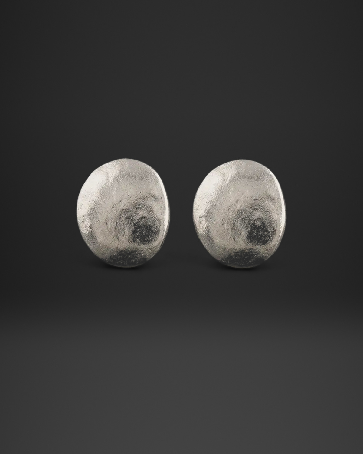 Organic Round Pebble Earrings