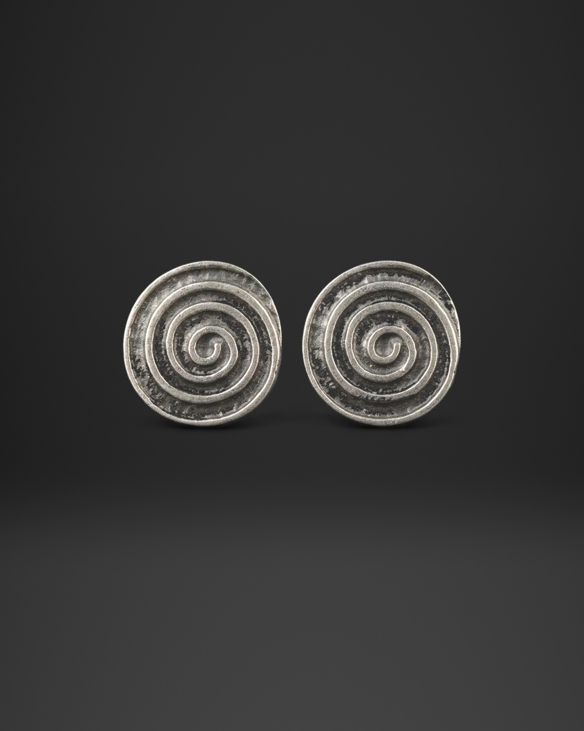 Round Coil Spiral Earrings