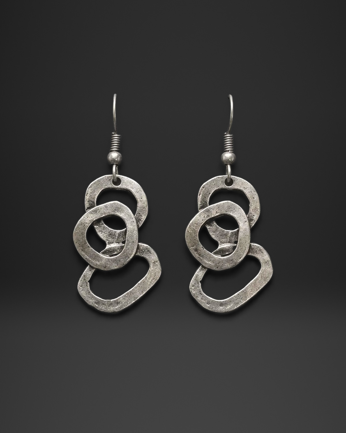 Hammered Link Cascade Earrings