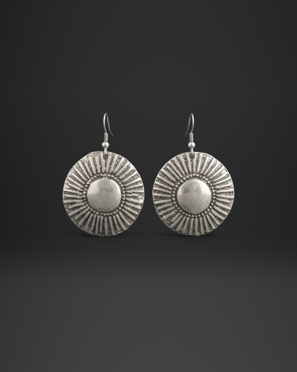 Sun Ray Dome Disc Earrings