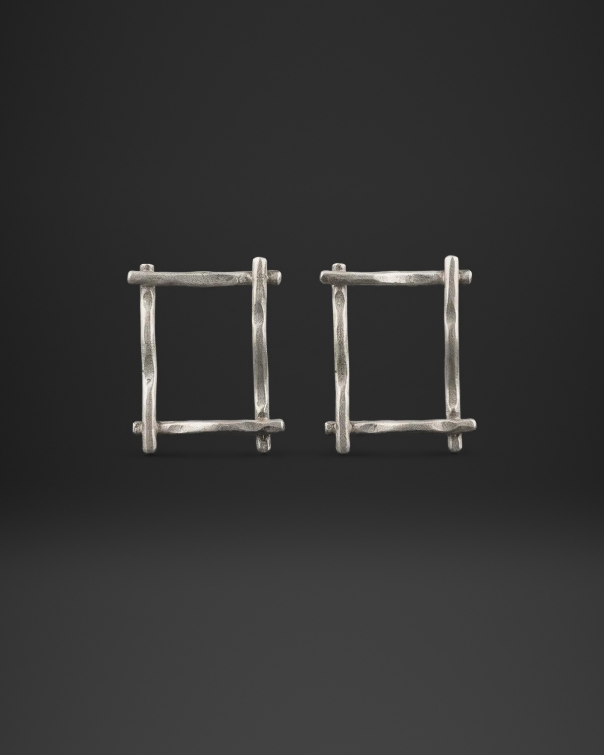 Branch Twig Square Frame Stud Earrings