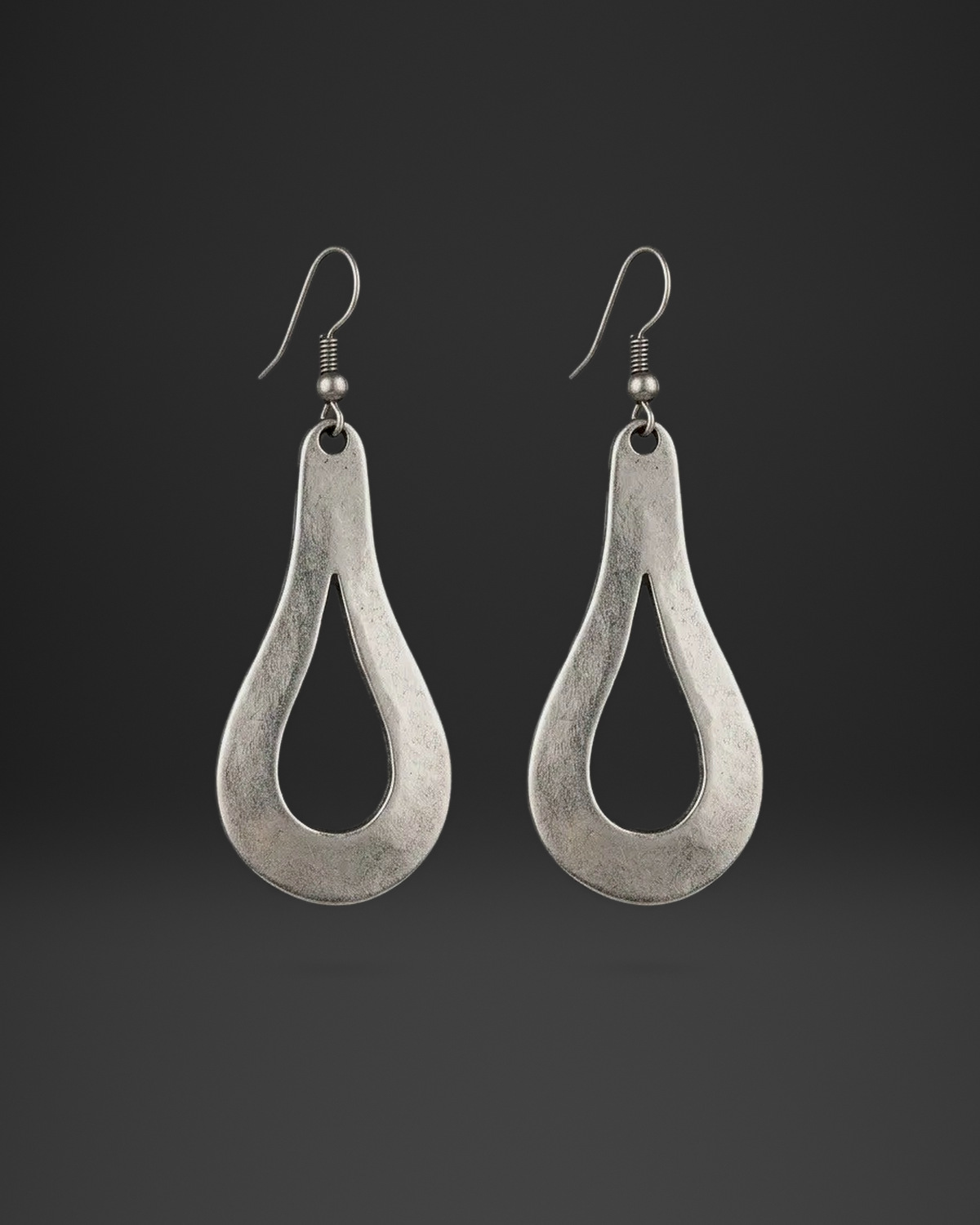Long Organic Teardrop Loop Earrings