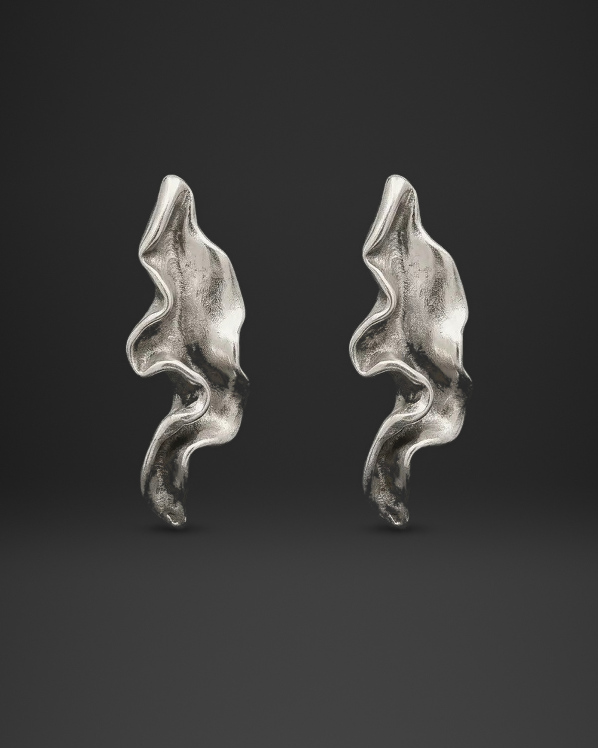 Draped Ribbon Stud Earrings