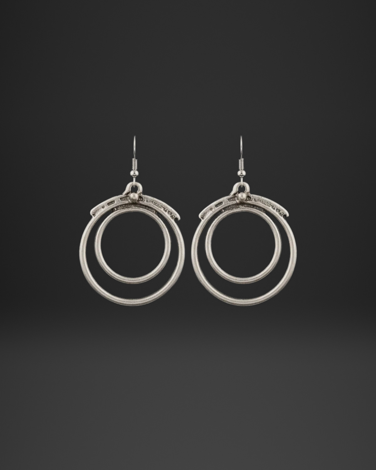 Double Ring Crown Hoop Earrings