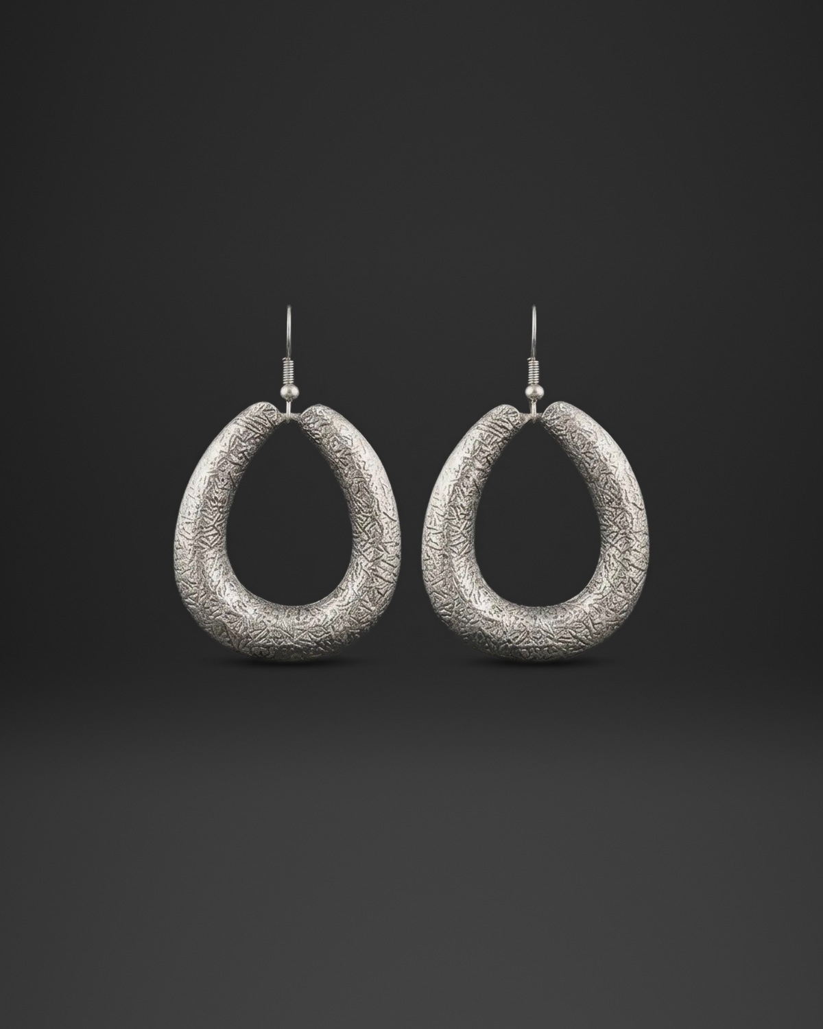 Textured Teardrop Hoop Earrings