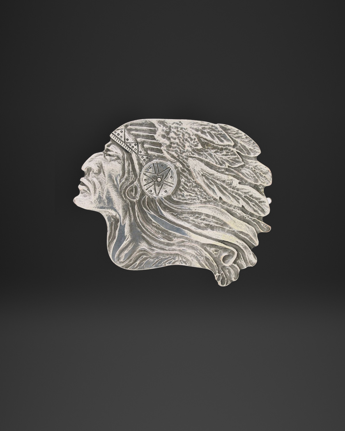 Native Chief Profile Belt Buckle