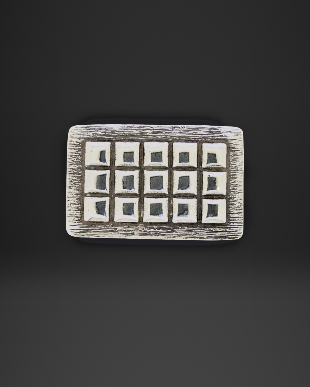 Square Tile Grid Belt Buckle