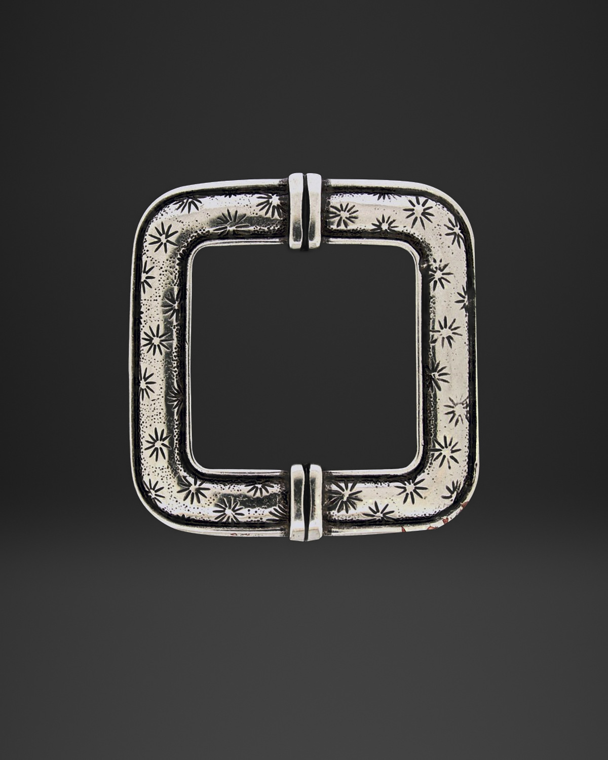 Star Stamped Square Frame Belt Buckle