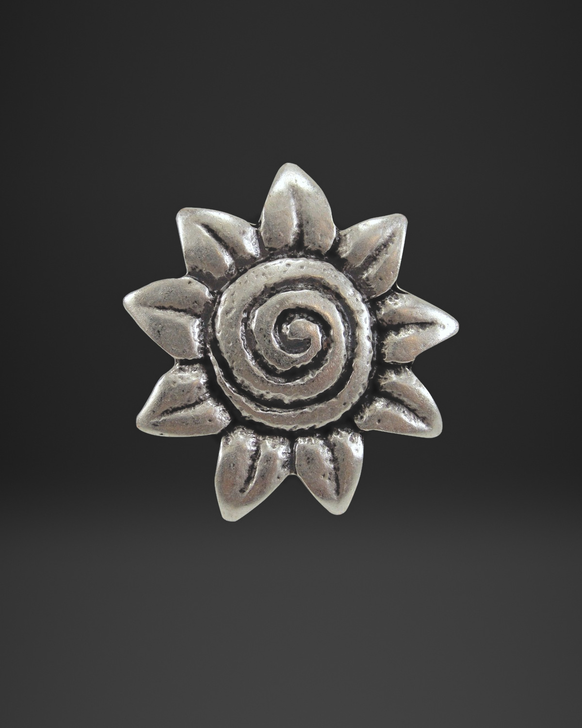 Spiral Sun Flower Statement Ring