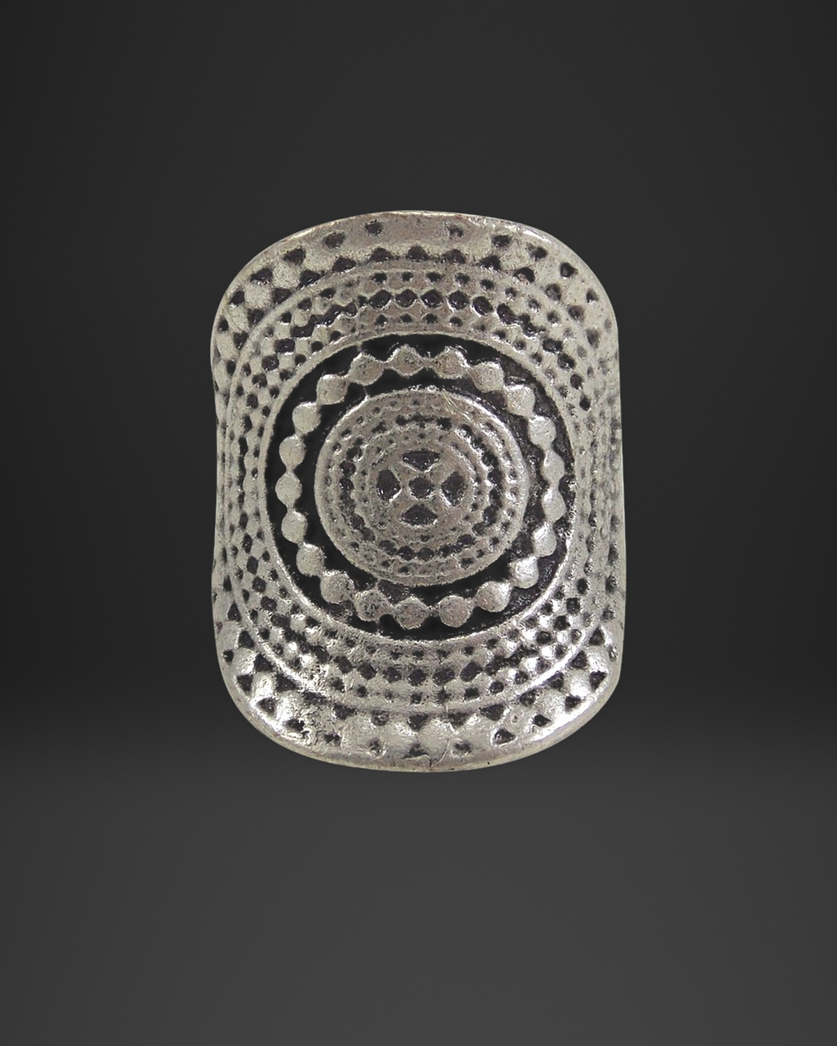 Dotted Mandala Saddle Ring