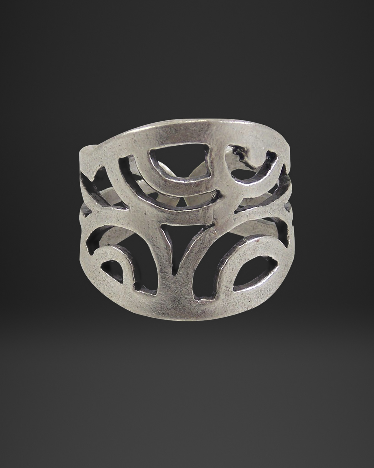 Openwork Arch Scroll Band Ring