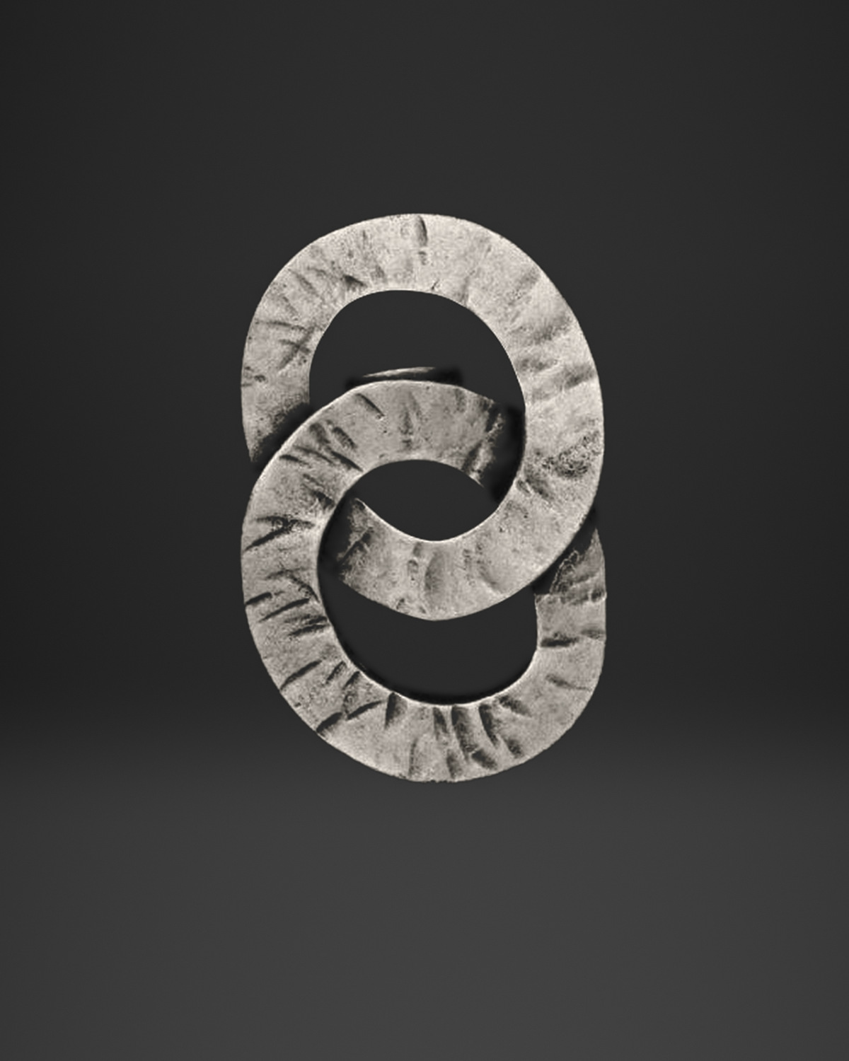 Hammered Interlocking Rings Statement Ring