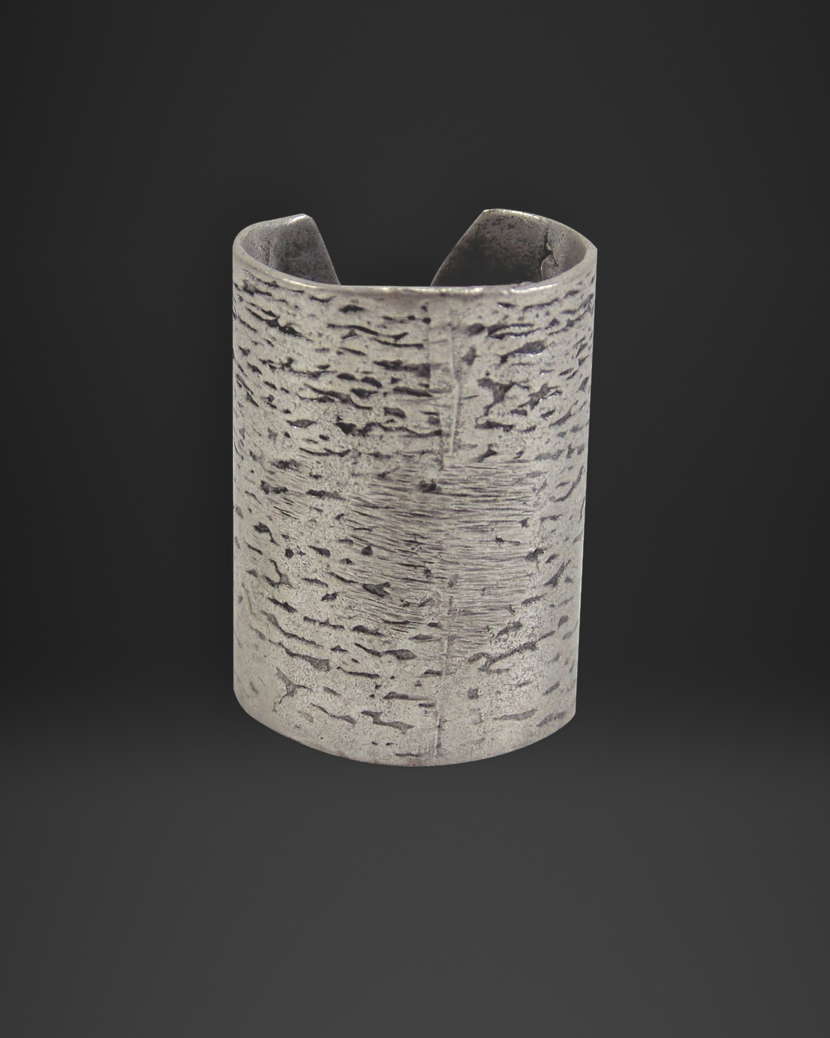 Bark Texture Wide Cuff Ring