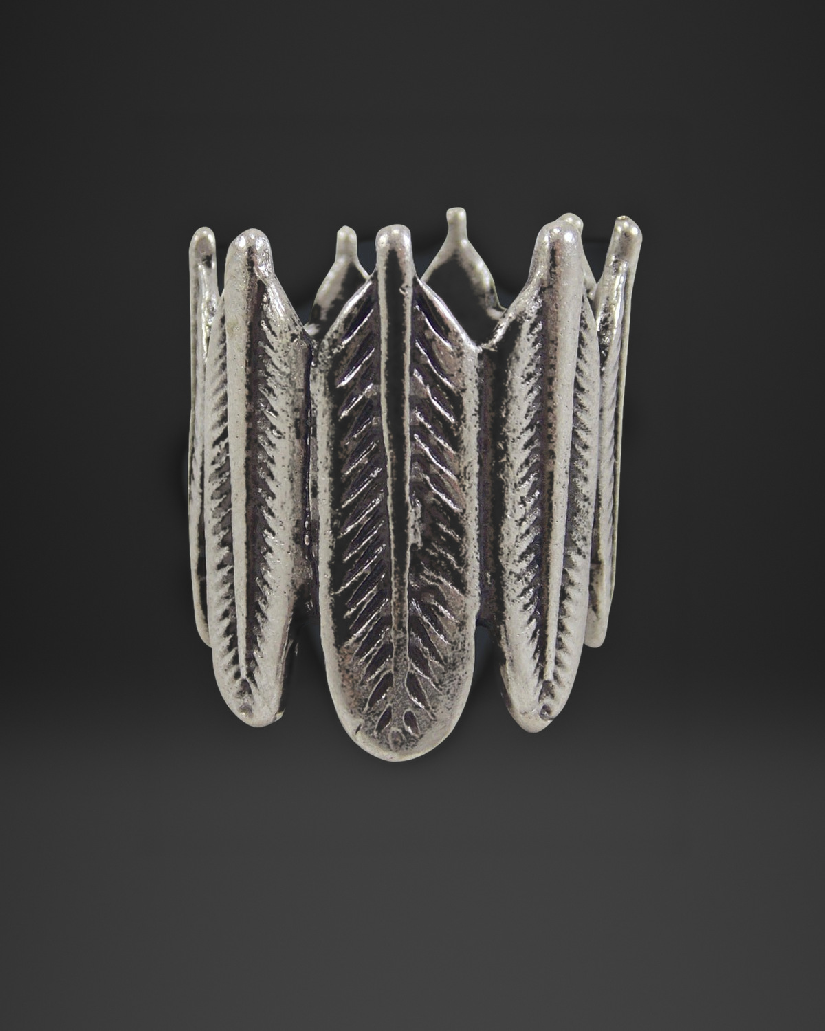 Feather Crown Band Ring