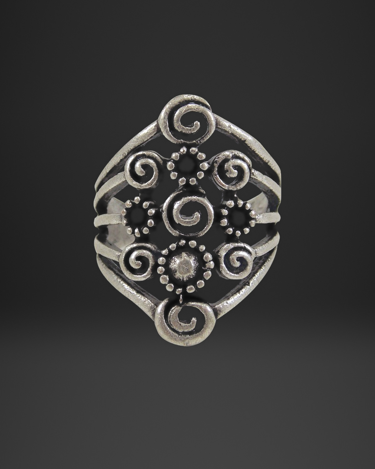 Spiral Rosette Filigree Ring