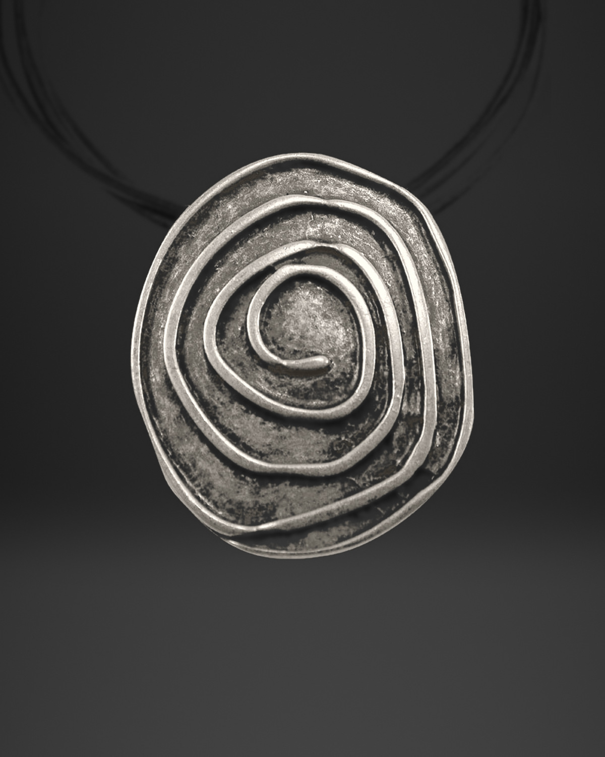 Wire Spiral Organic Disc Ring