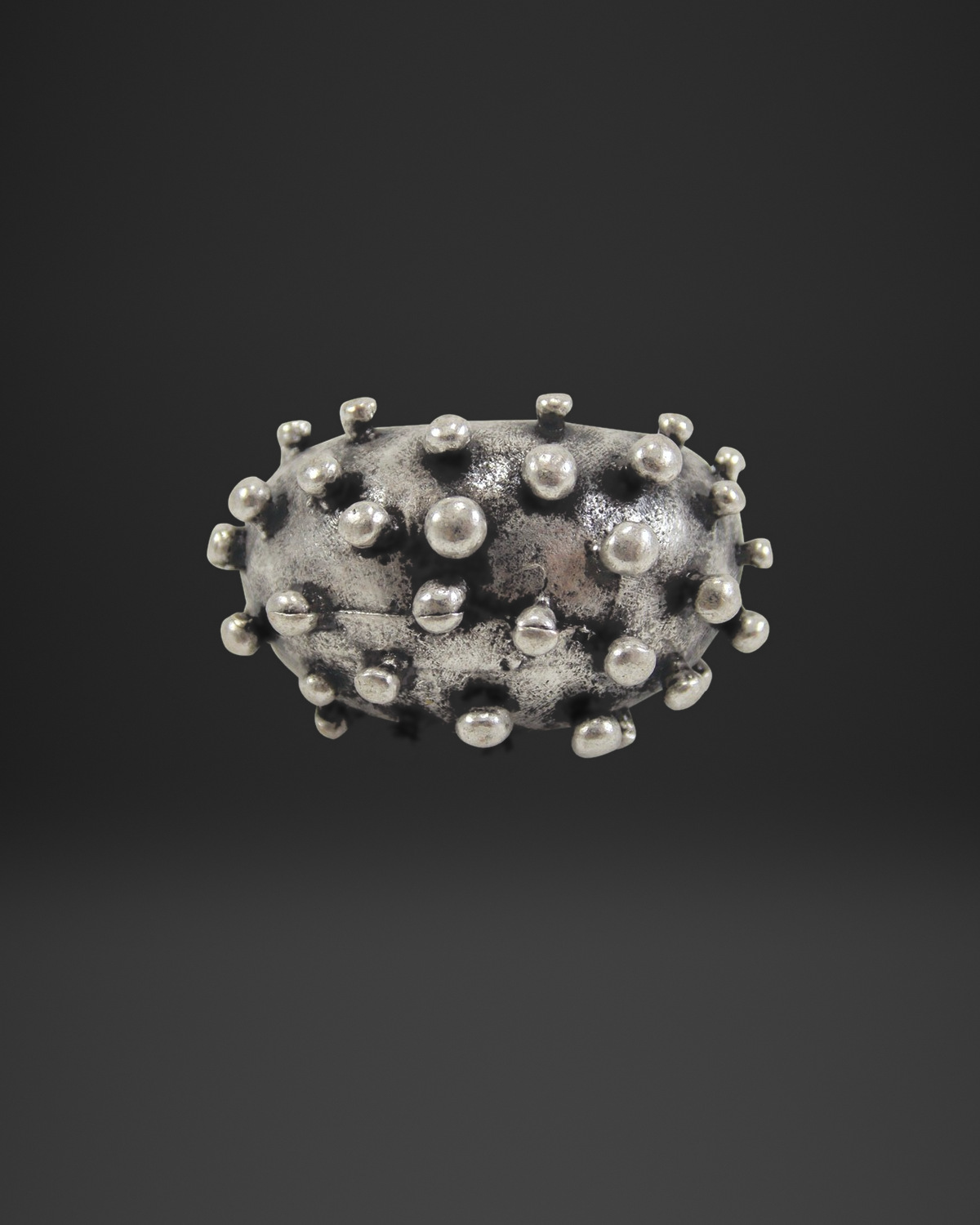 Studded Oval Dome Bead Ring