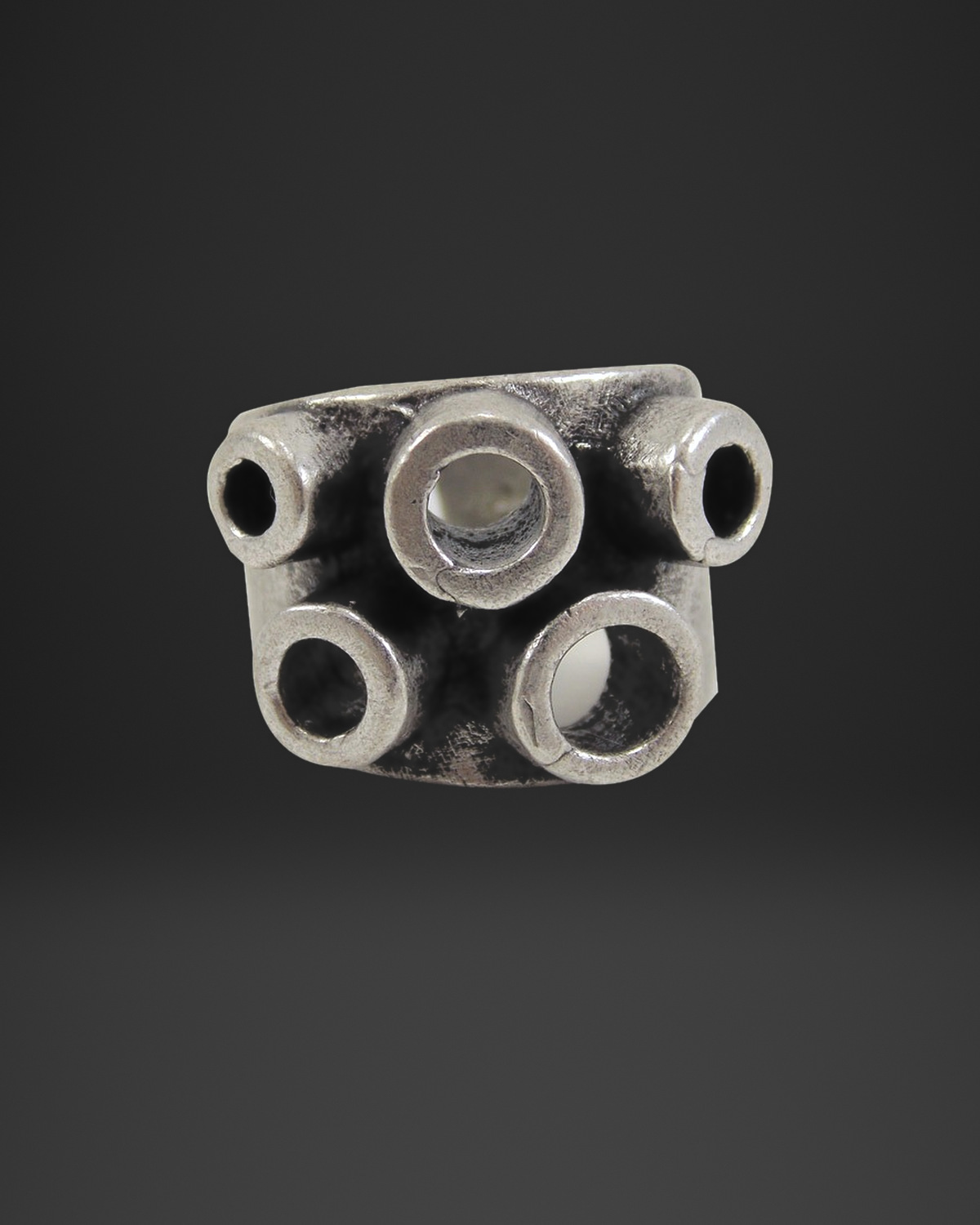 Tube Circles Sculptural Ring