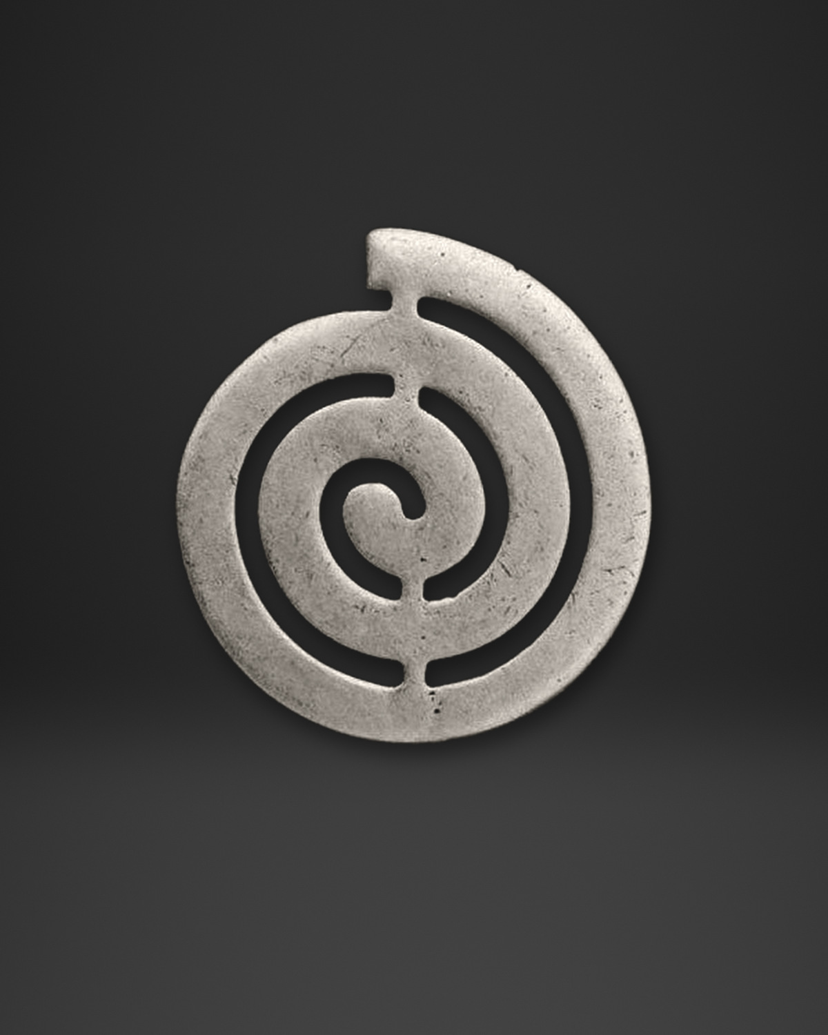 Cut-Out Spiral Labyrinth Ring
