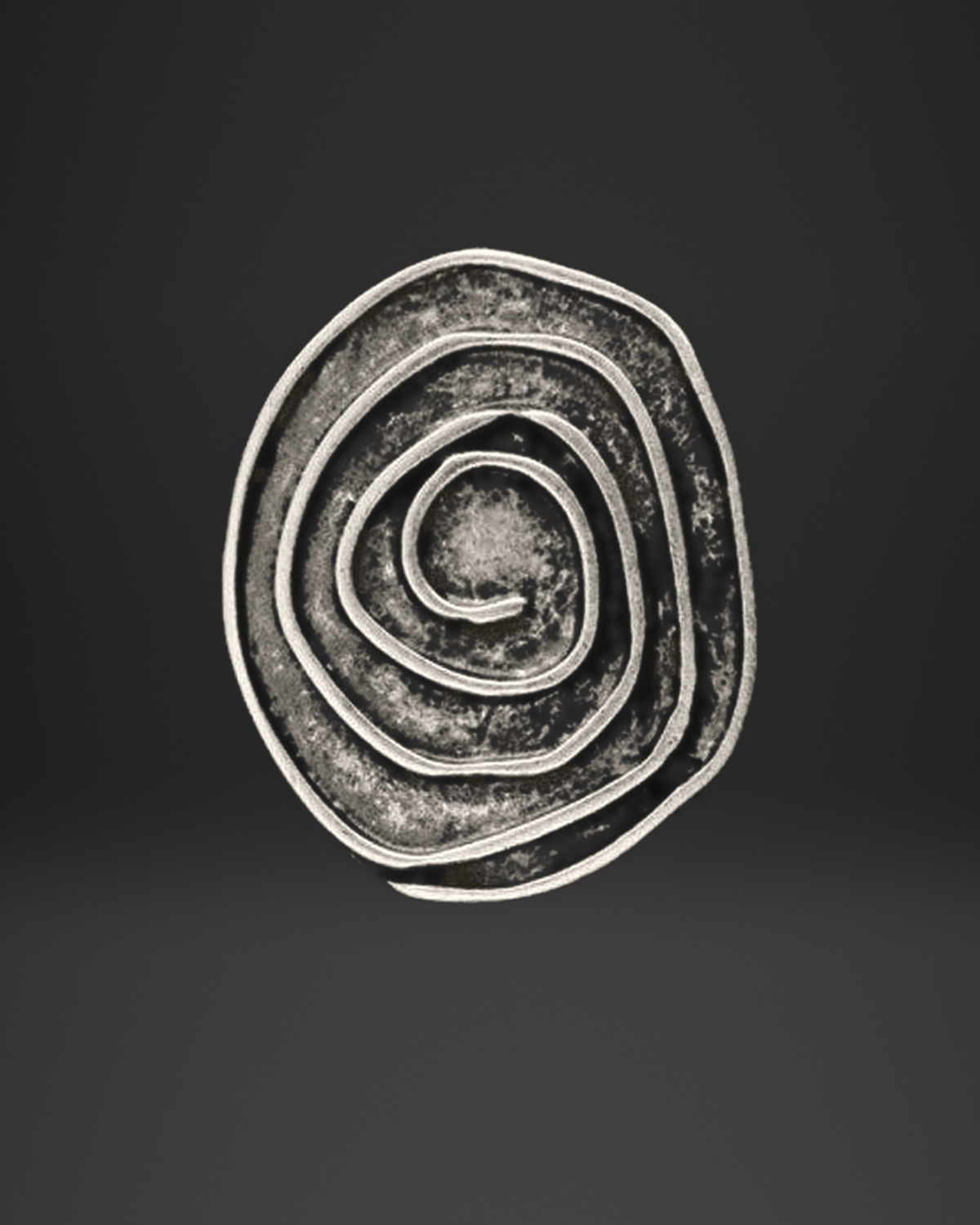 Antique Wire Spiral Shield Ring