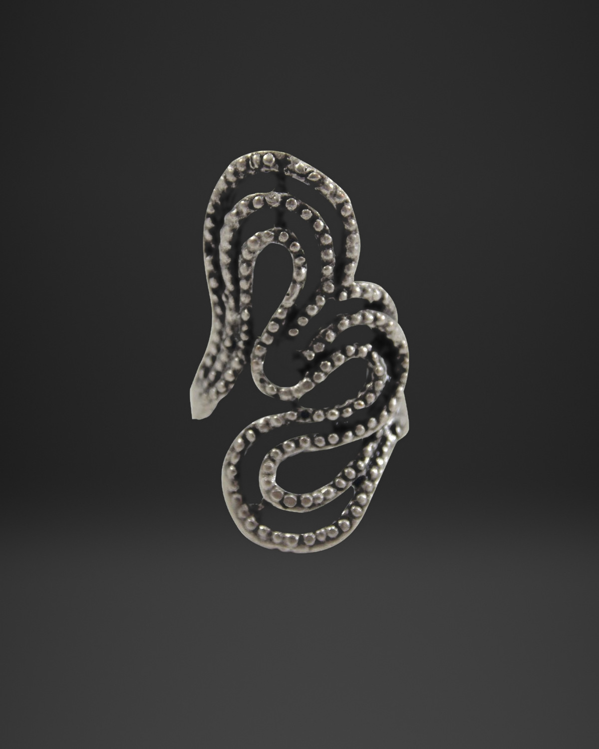 Dotted Serpent Wave Ring
