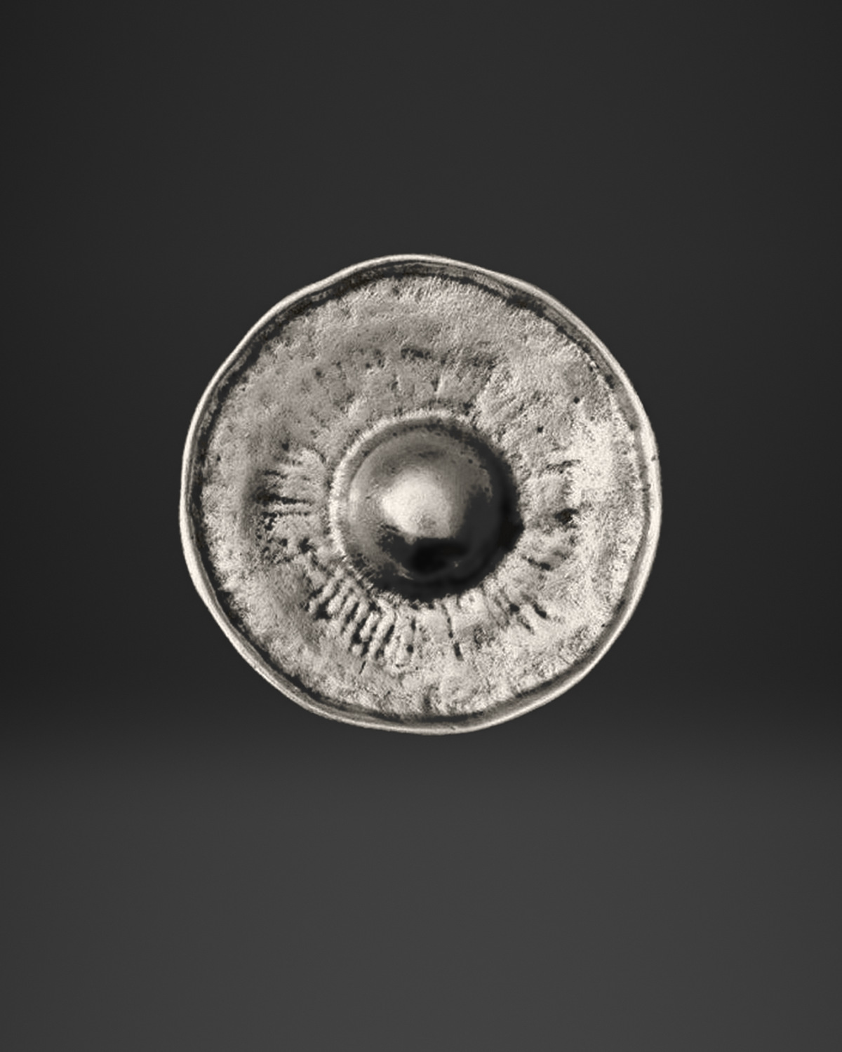 Central Dome Sunburst Disc Ring