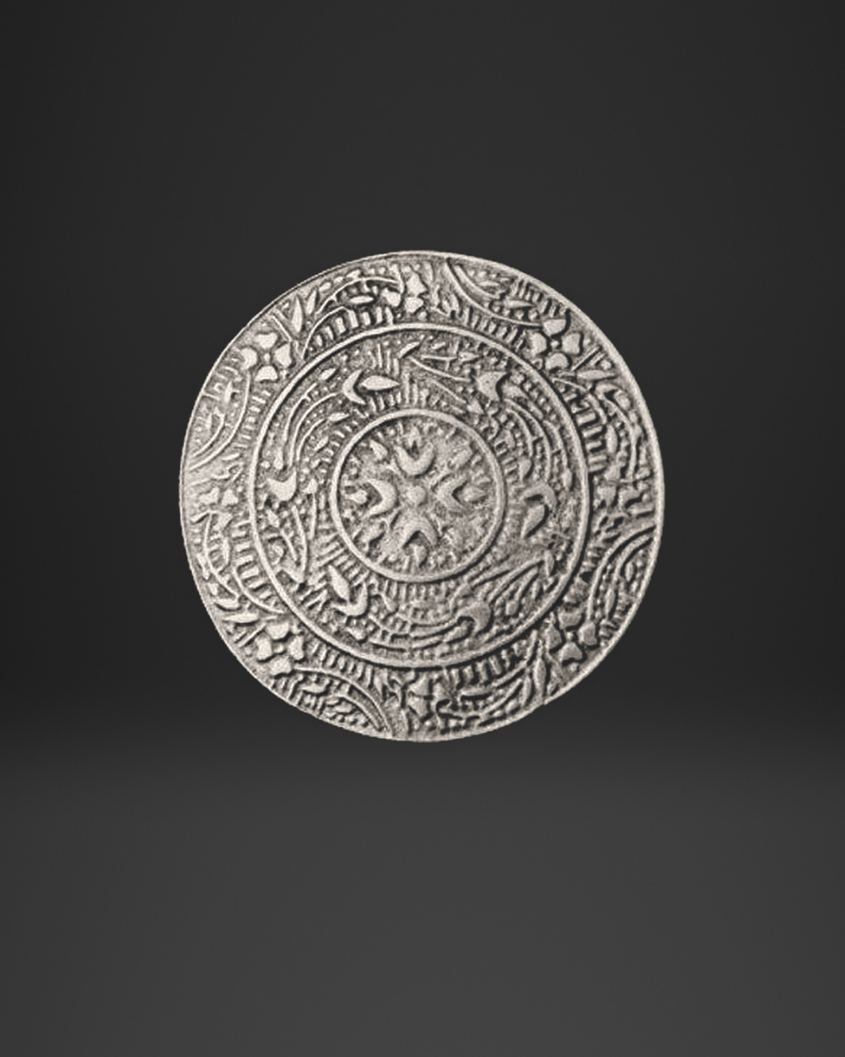 Ornate Medallion Engraved Ring
