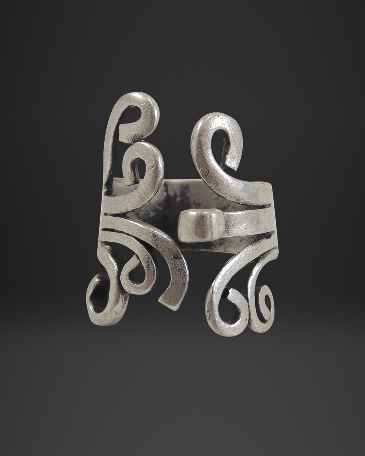 Curly Scroll Open Ring