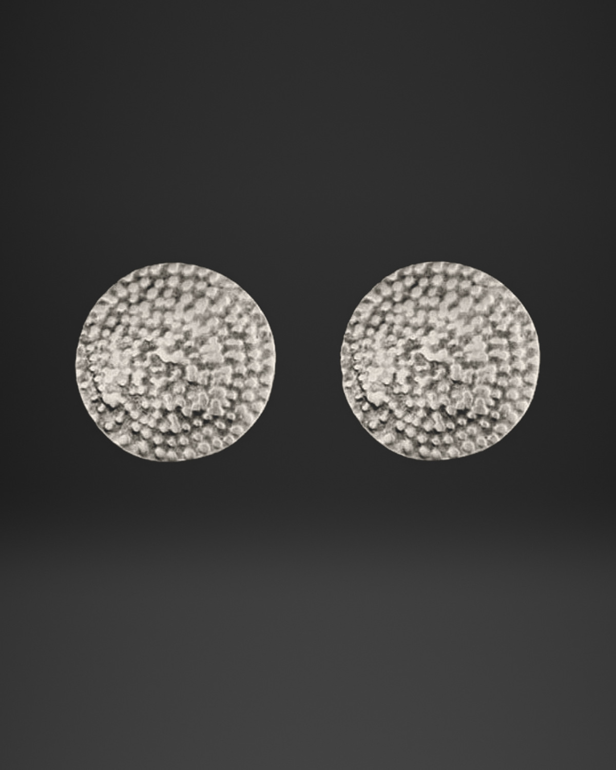Dotted Texture Disc Pair Ring