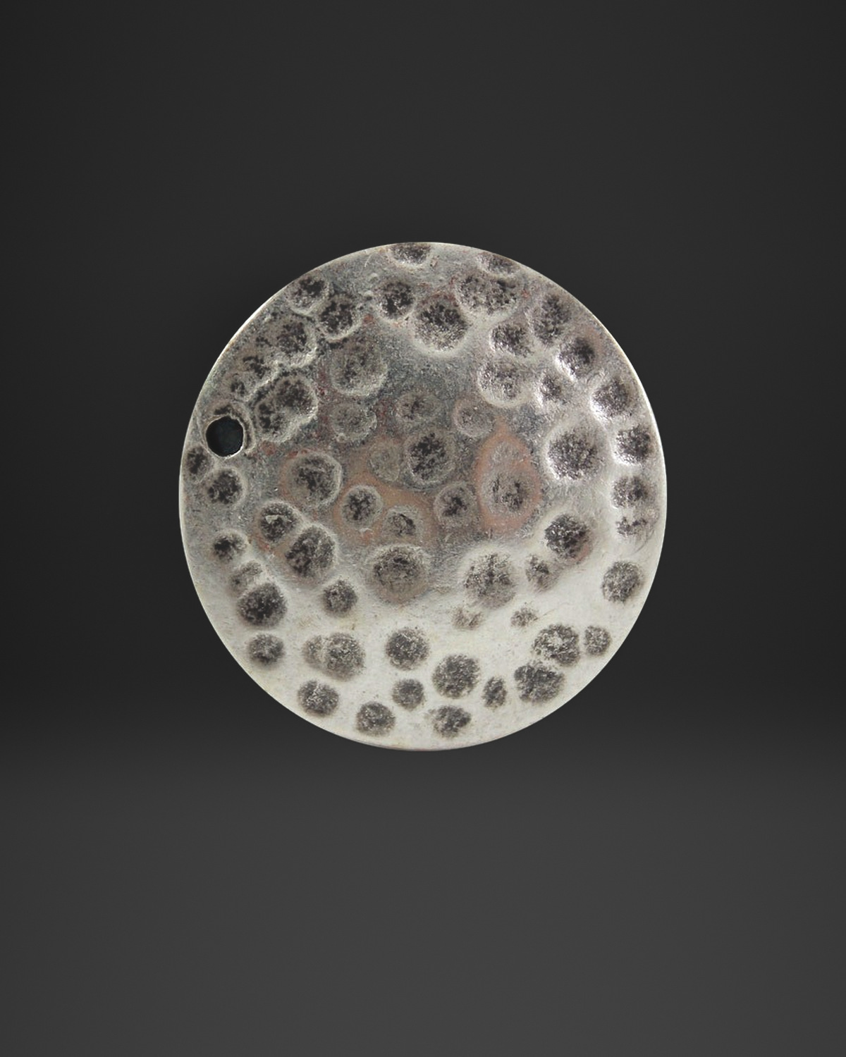 Spotted Hammered Disc Ring
