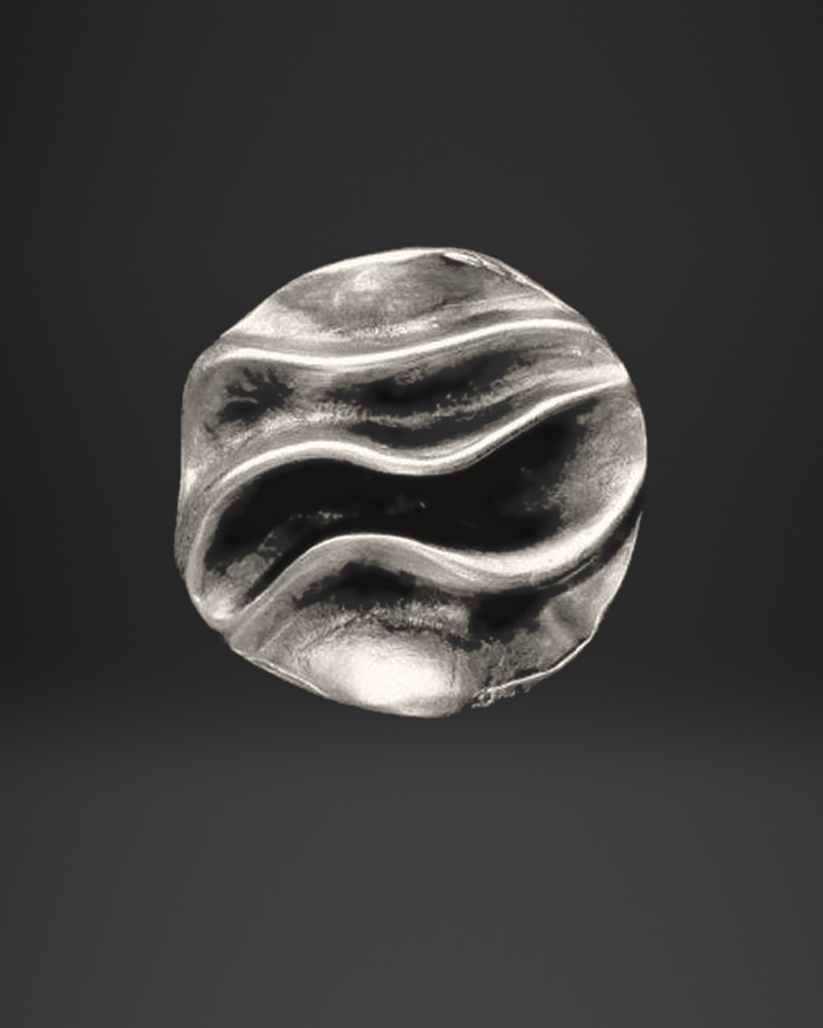 Wavy Ripple Disc Ring