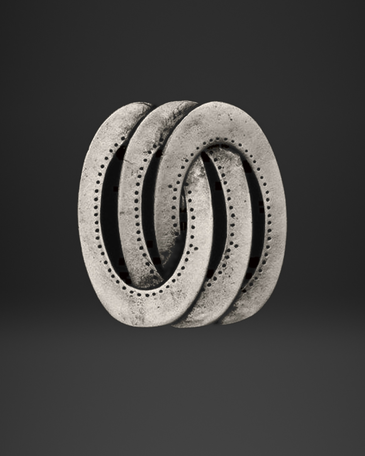 Dotted Interlocking Oval Loops Ring