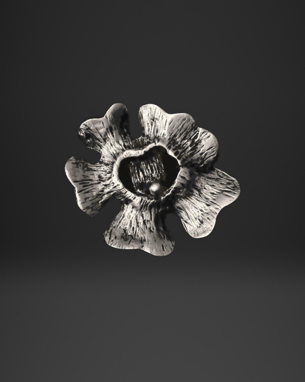 Textured Clover Flower Ring