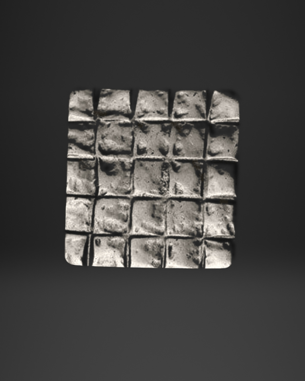 Hammered Grid Square Ring