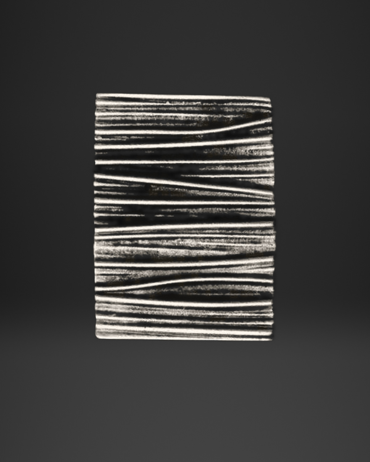 Horizontal Line Texture Square Ring