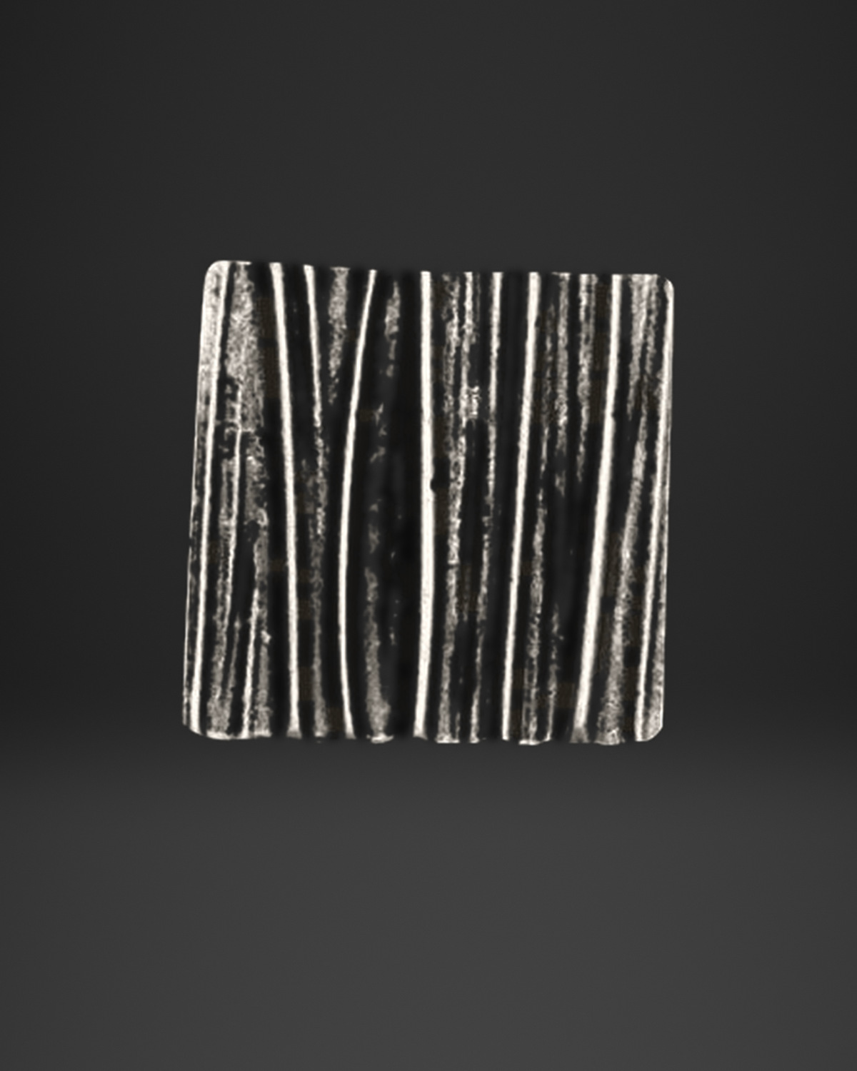 Vertical Line Texture Square Ring